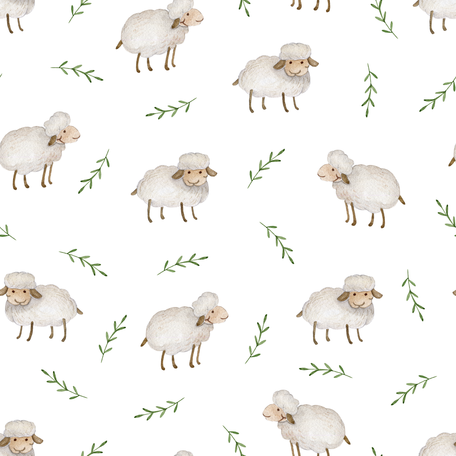 Seamless pattern with cute sheeps