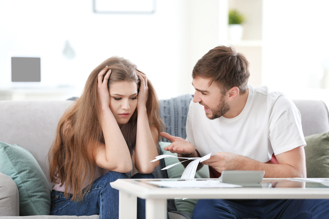 Couple Arguing About Money at Home