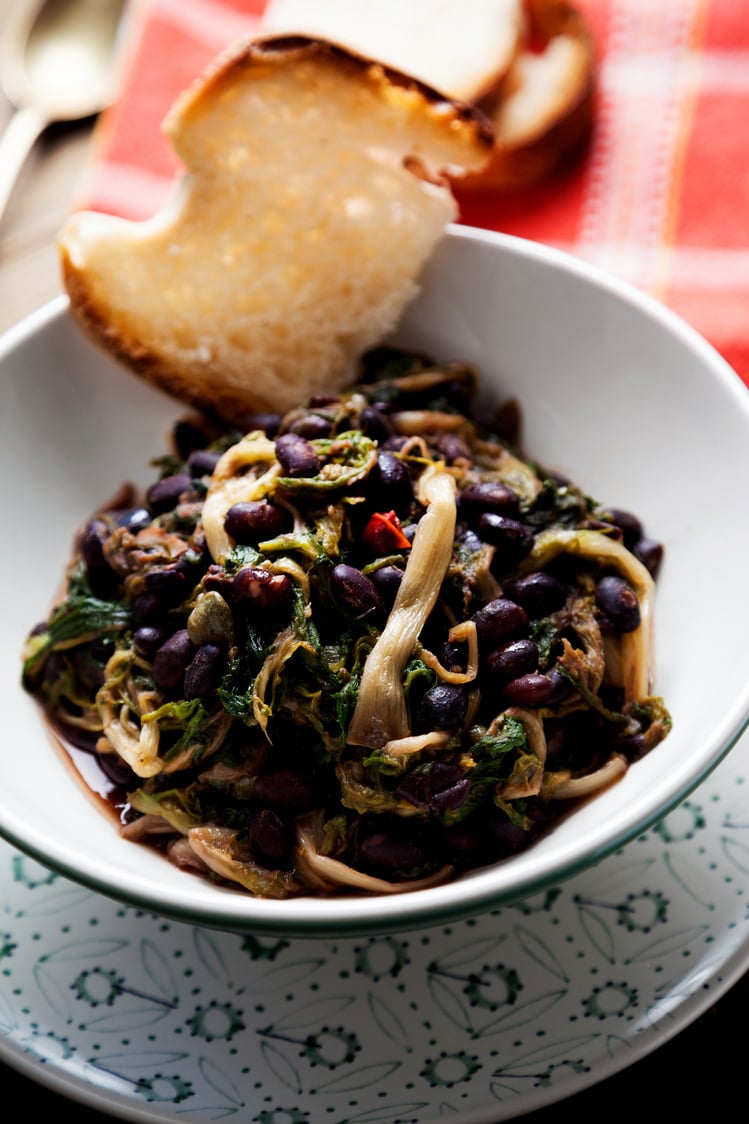 Italian soup of the Campania region with escarole and beans