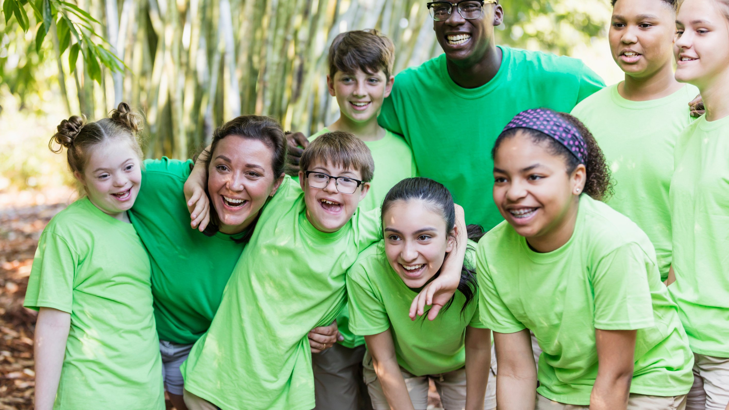 Summer camp including two down syndrome children