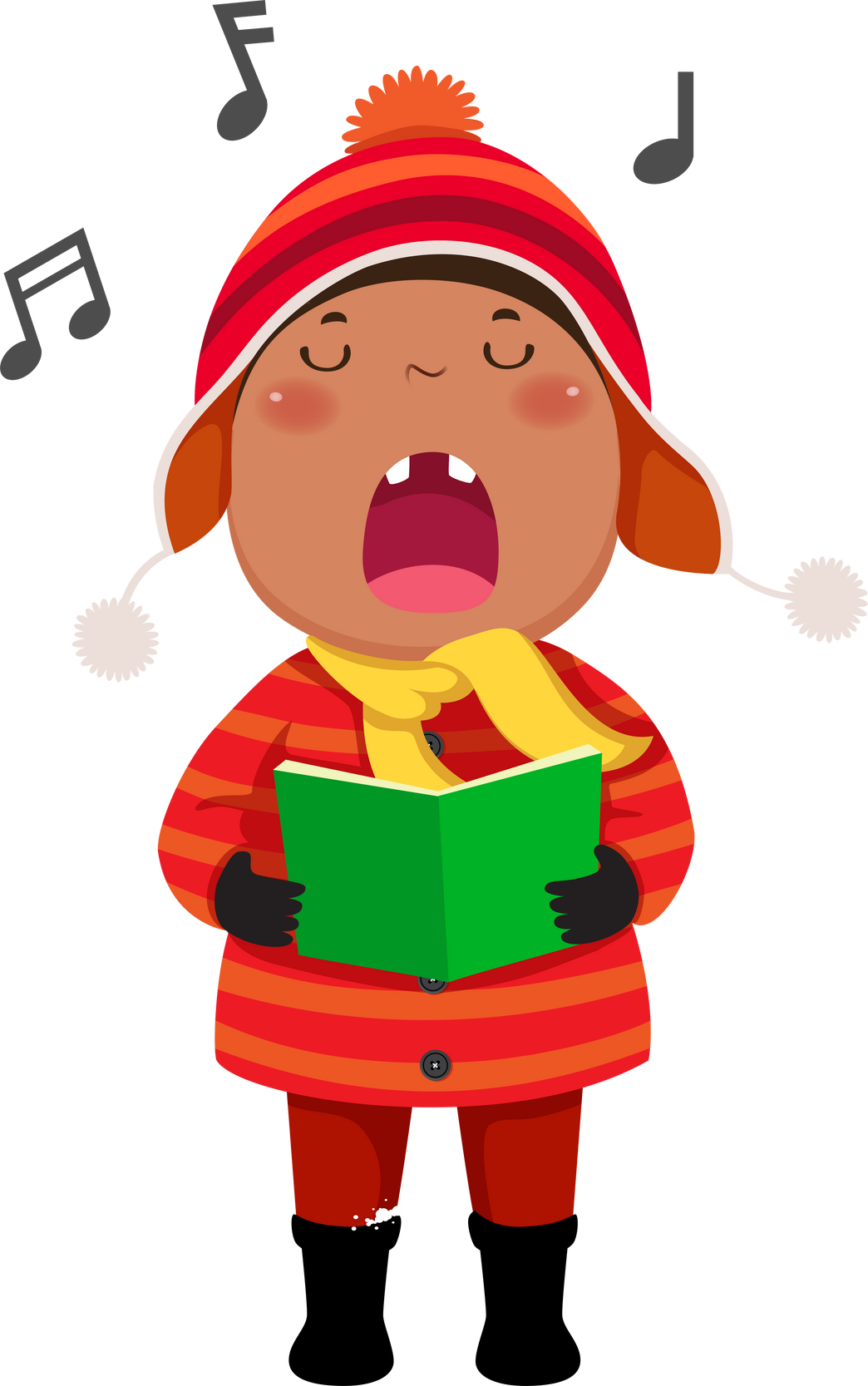 Boy Singing Christmas Carols