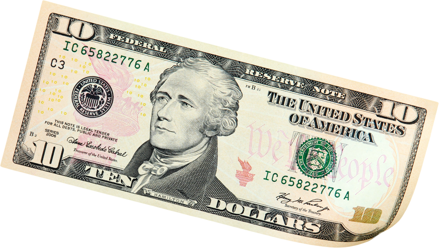 10 Dollars Bill - Isolated